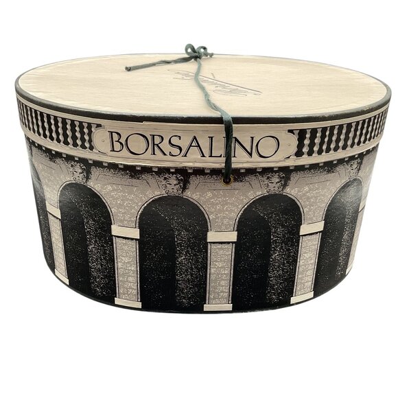 Borsalino Alessandria Italy Olive Green Velour Felt Fedora With Box Sz 7.25 - Picture 13 of 15